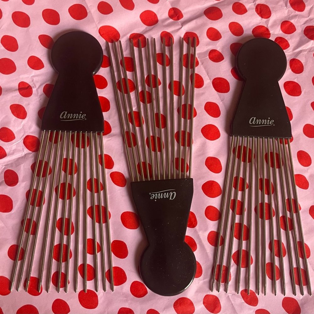 Three Annie Metal Hair Styling Picks